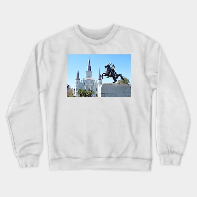 St. Louis Cathedral from Jackson Square 2 Crewneck Sweatshirt by bobmeyers